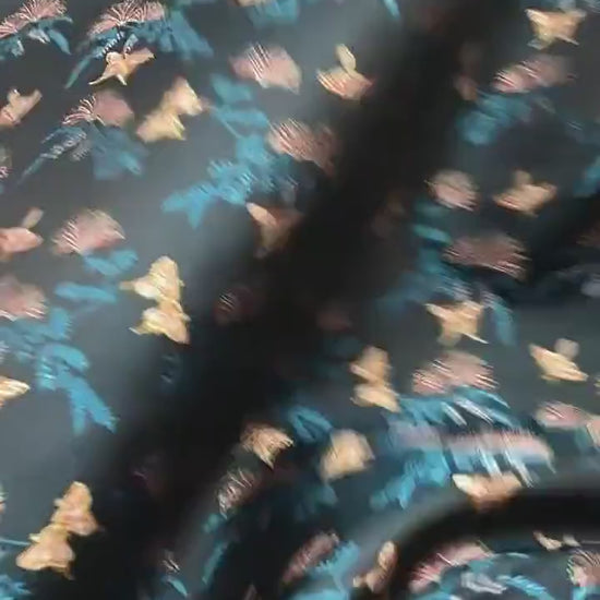 Reversible Butterfly Floral Song Brocade Fabric, Yarn-Dyed Jacquard Textile for Qipao, Hanfu, Dresses, Bags and Sewing, 59"Wide