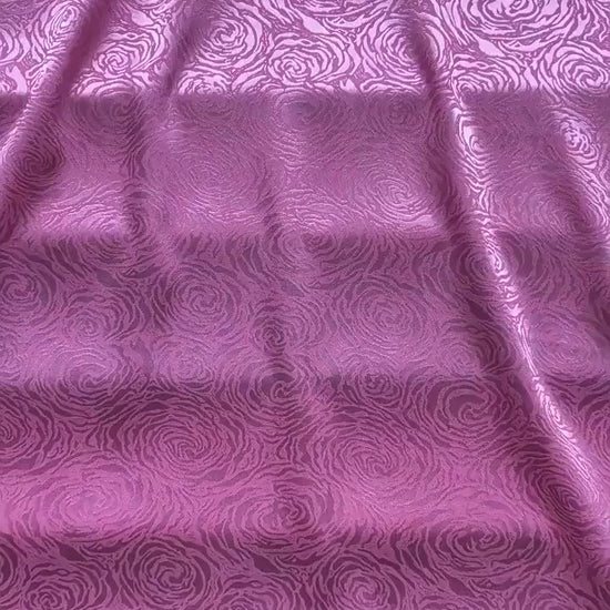 Floral Satin Fabric by Yard, Stretch Silky Rose Jacquard Textile, Elegant Dress Fabric for Sewing Crafts, 59"Wide